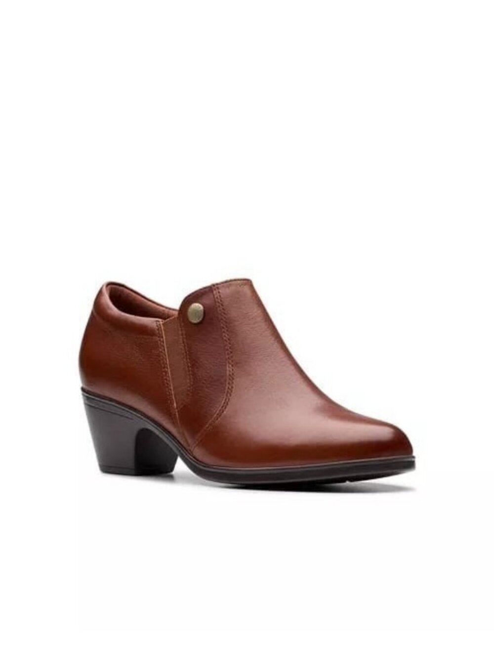 Clarks Emily 2 Reyna Booties Women's Size 12 Tan Leather Side Zip Ankle Boot